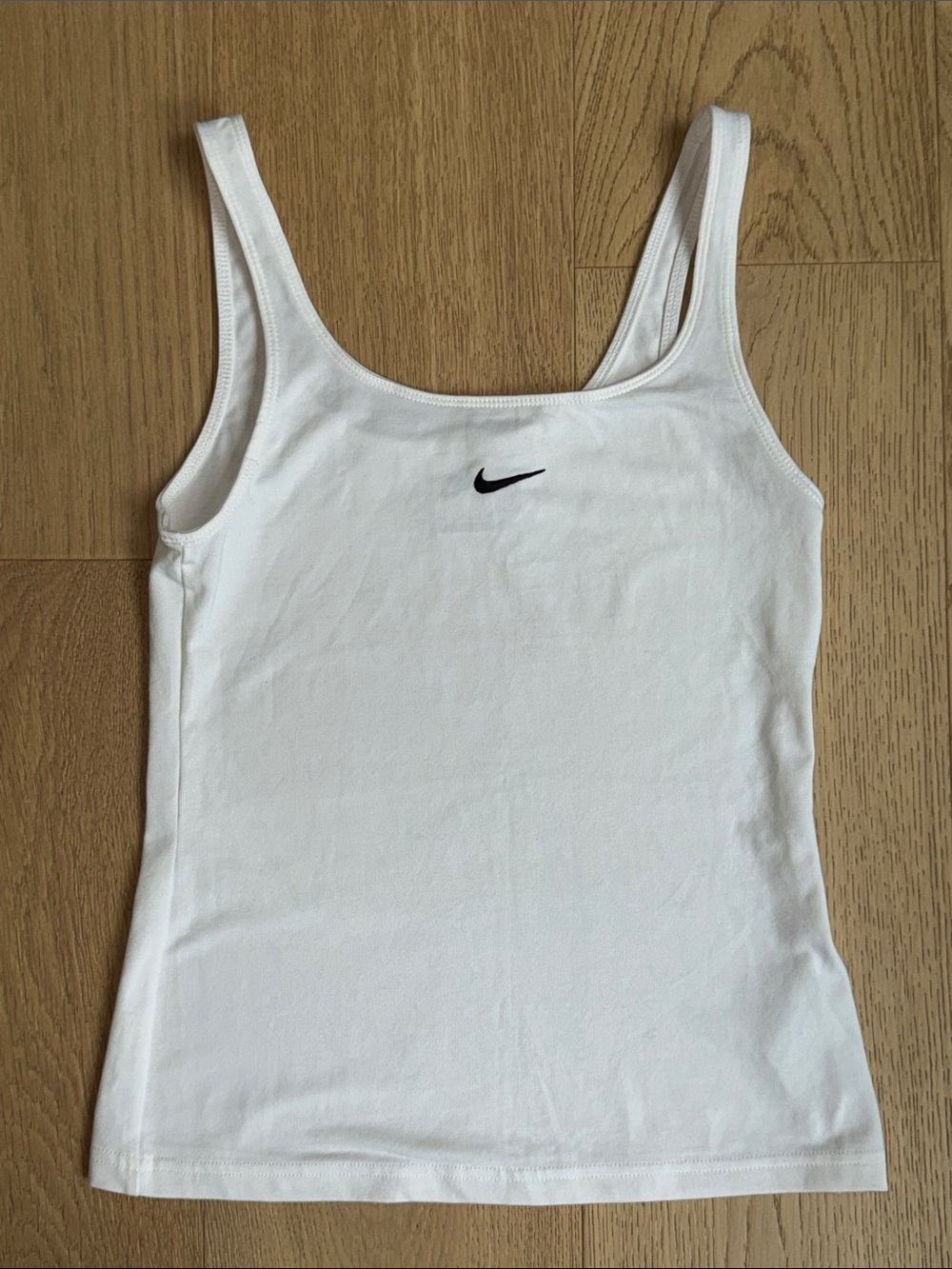 Nike White Tank Top with Black Swoosh
